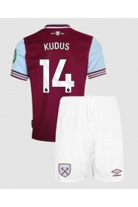 West Ham United Mohammed Kudus #14 Babytruitje Thuis tenue Kind 2024-25 Korte Mouw (+ Korte broeken)